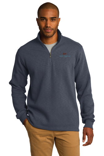 Port Authority® Slub Fleece 1/4-Zip Pullover (Slate Grey)