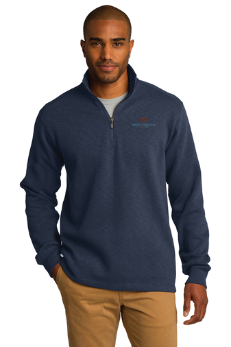 Port Authority® Slub Fleece 1/4-Zip Pullover (Navy)