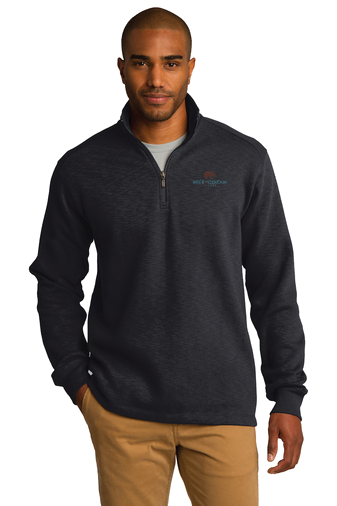 Port Authority® Slub Fleece 1/4-Zip Pullover (Black)